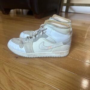 Nike High-Top Sneakers in Cream and White